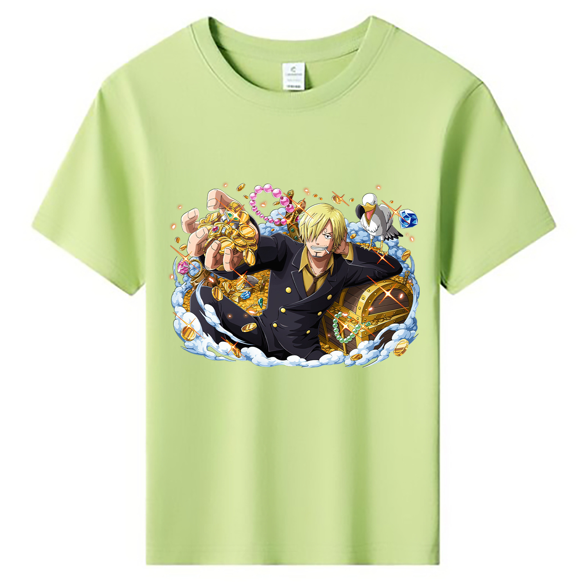 （画像用） ワンピース サンジ ONE PIECE Sanji 綿100％キッズTシャツ（フロントプリント）